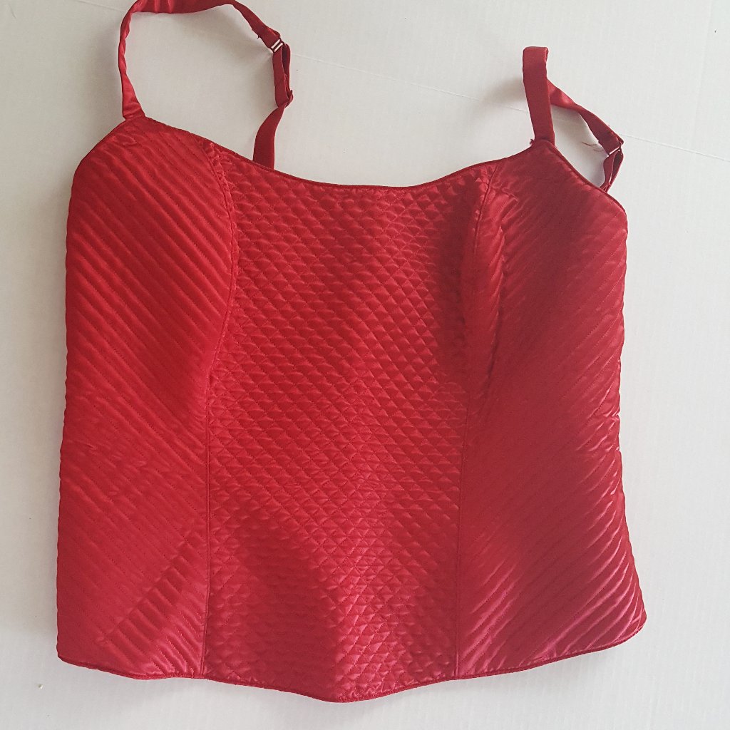 Cacique Satin Bustier Sz 18/20 Red Pin Up Girl